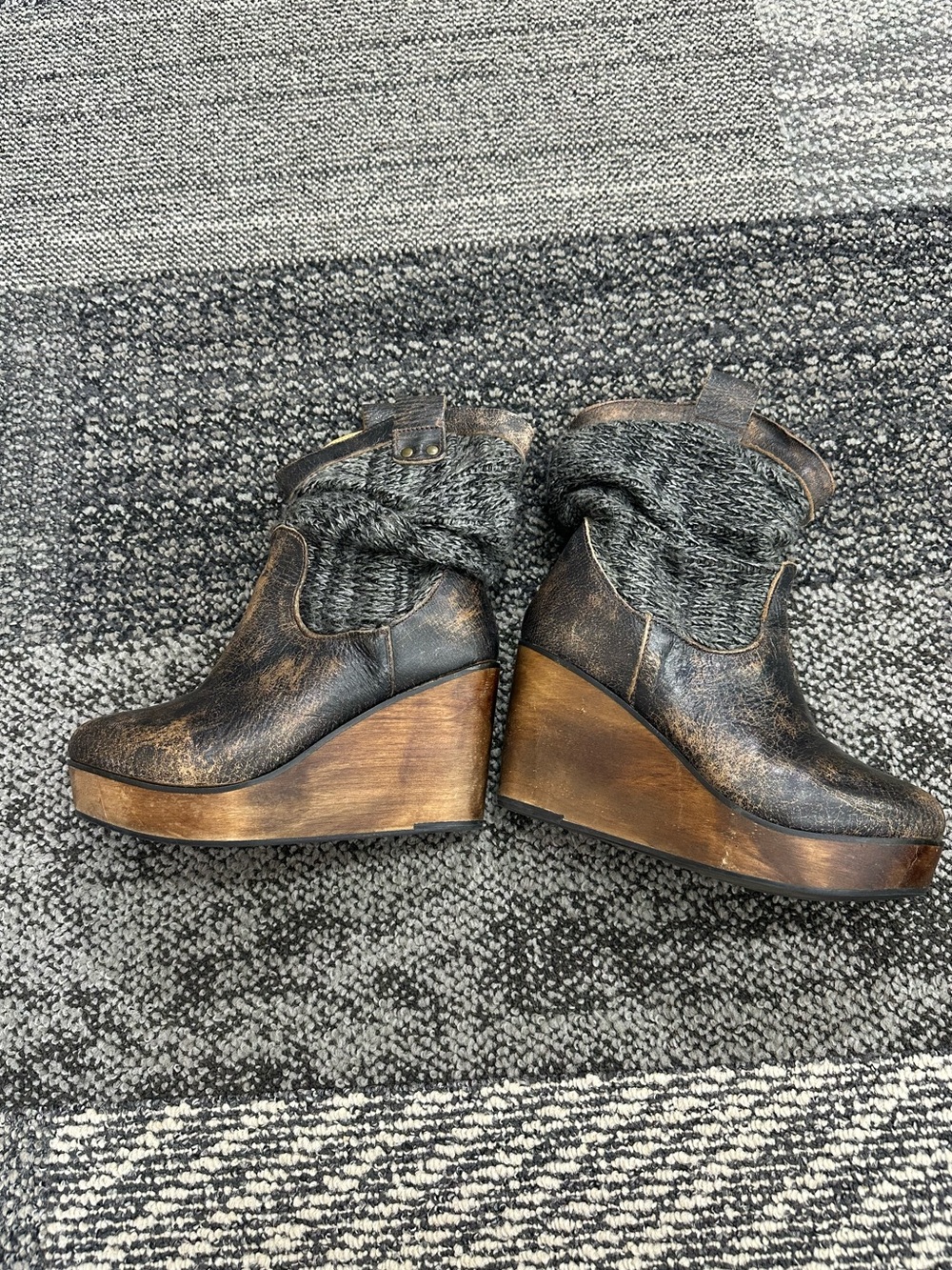 Bed Stu Bruges Sweater Wooden Wedge Boots Teak 6